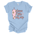 thumbnail image 1 of Trenz Shirt Company Fear Not Flowered Jesus Fills My Cup Womens Christian Short Sleeve T-shirt-Baby Blue-small, 1 of 1