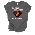 thumbnail image 1 of Trenz Shirt Company Fear Not God Turns Broken Pieces Into Masterpieces Womens Christian Short Sleeve T-shirt-Asphalt-large, 1 of 1
