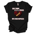 thumbnail image 1 of Trenz Shirt Company Fear Not God Turns Broken Pieces Into Masterpieces Womens Christian Short Sleeve T-shirt-Black-xxxl, 1 of 1
