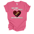 thumbnail image 1 of Trenz Shirt Company Fear Not God Turns Broken Pieces Into Masterpieces Womens Christian Short Sleeve T-shirt-Charity Pink-medium, 1 of 1