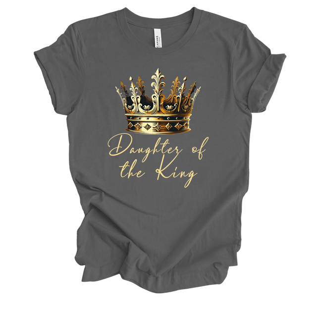 Trenz Shirt Company Fear Not Golden Crown Daughter Of The King Womens Christian Short Sleeve T-shirt-Asphalt-xxl