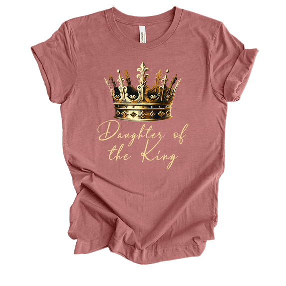 Trenz Shirt Company Fear Not Golden Crown Daughter Of The King Womens Christian Short Sleeve T-shirt-Heather Mauve-4xl