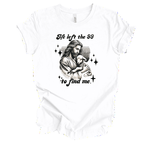Trenz Shirt Company Fear Not He Left The 99 To Find Me Womens Christian Short Sleeve T-shirt-White-xxxl