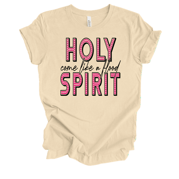 Trenz Shirt Company Fear Not Holy Spirit Come Like A Flood Womens Christian Short Sleeve T-shirt-Soft Cream-medium