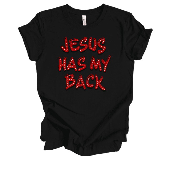 Trenz Shirt Company Fear Not Jesus Has My Back Womens Christian Short Sleeve T-shirt-Black-small