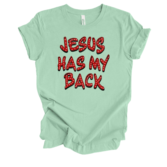 Trenz Shirt Company Fear Not Jesus Has My Back Womens Christian Short Sleeve T-shirt-Mint-small