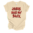 thumbnail image 1 of Trenz Shirt Company Fear Not Jesus Has My Back Womens Christian Short Sleeve T-shirt-Soft Cream-small, 1 of 1