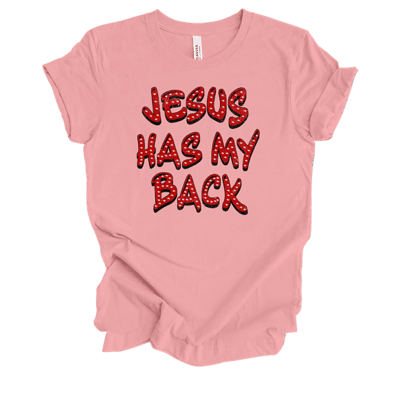 Trenz Shirt Company Fear Not Jesus Has My Back Womens Christian Short Sleeve T-shirt-Soft Pink-xl