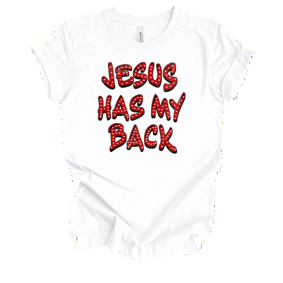 Trenz Shirt Company Fear Not Jesus Has My Back Womens Christian Short Sleeve T-shirt-White-xxl