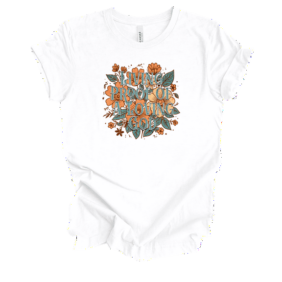 Trenz Shirt Company Fear Not Living Proof Of A Loving God Womens Christian Short Sleeve T-shirt-White-xxl