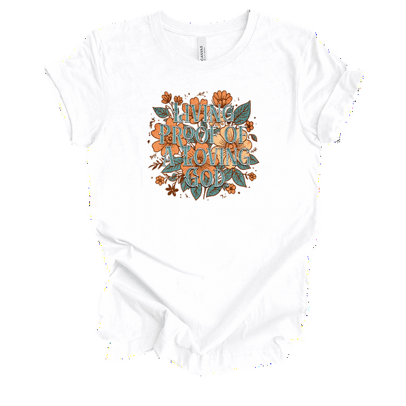 Trenz Shirt Company Fear Not Living Proof Of A Loving God Womens Christian Short Sleeve T-shirt-White-xxxl