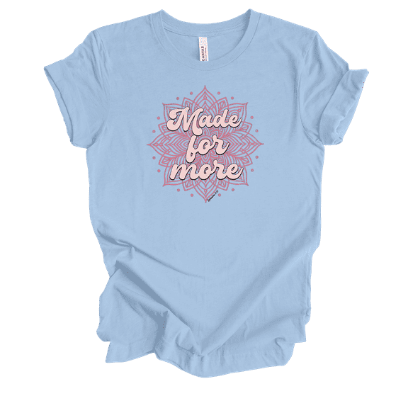 Trenz Shirt Company Fear Not Made For More Womens Christian Short Sleeve T-shirt-Baby Blue-large