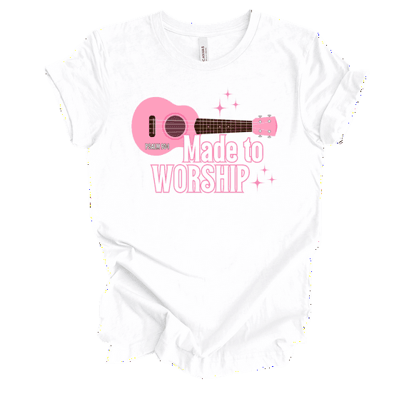 Trenz Shirt Company Fear Not Made To Worship Guitar Womens Christian Short Sleeve T-shirt-White-xxl