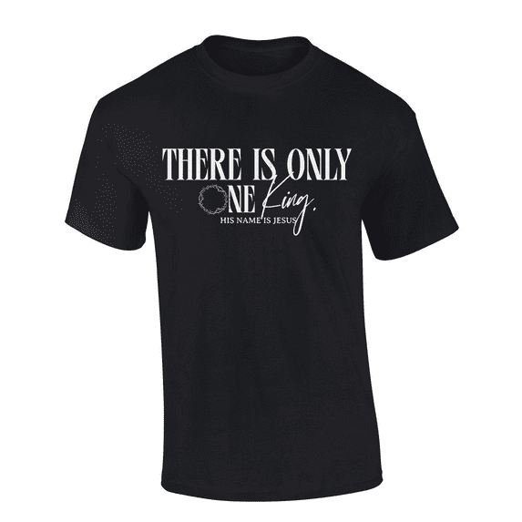 Trenz Shirt Company Fear Not Men's Christian Graphic T-Shirt - There Is Only One King, His Name Is Jesus Design-Black-xl