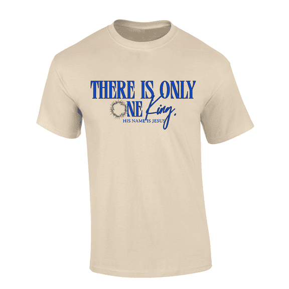 Trenz Shirt Company Fear Not Men's Christian Graphic T-Shirt - There Is Only One King, His Name Is Jesus Design-Sand-xl