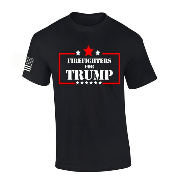 Trenz Shirt Company Firefighters For Trump Short Sleeve T-shirt-Black-XX-Large