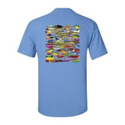 Trenz Shirt Company Fishing Lures Unisex Short Sleeve T-shirt-Carolina Blue-2XL