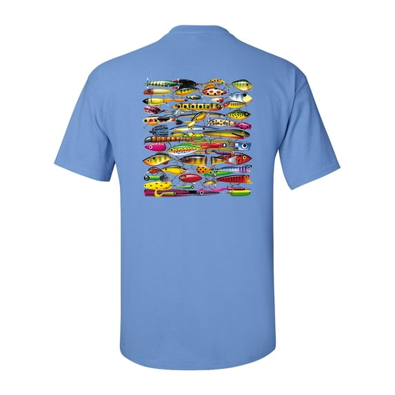 Trenz Shirt Company Fishing Lures Unisex Short Sleeve T-shirt-Carolina Blue-Medium