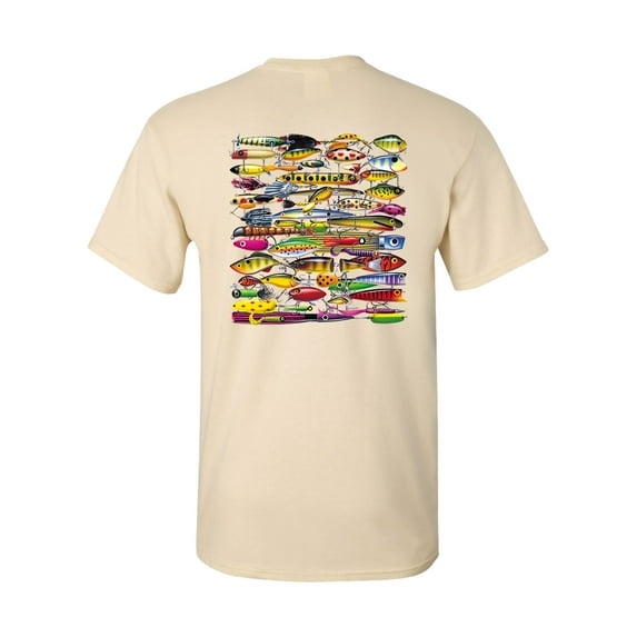 Trenz Shirt Company Fishing Lures Unisex Short Sleeve T-shirt-Natural-3XL