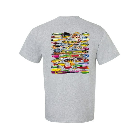 Trenz Shirt Company Fishing Lures Unisex Short Sleeve T-shirt-Sports Grey-X-Large