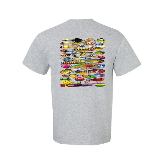 Trenz Shirt Company Fishing Lures Unisex Short Sleeve T-shirt-Sports Grey-X-Large