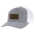 thumbnail image 1 of Trenz Shirt Company Flag Football Leather Patch Adjustable Snapback Trucker Hat, Heather Grey/White Mesh- Missouri, 1 of 4