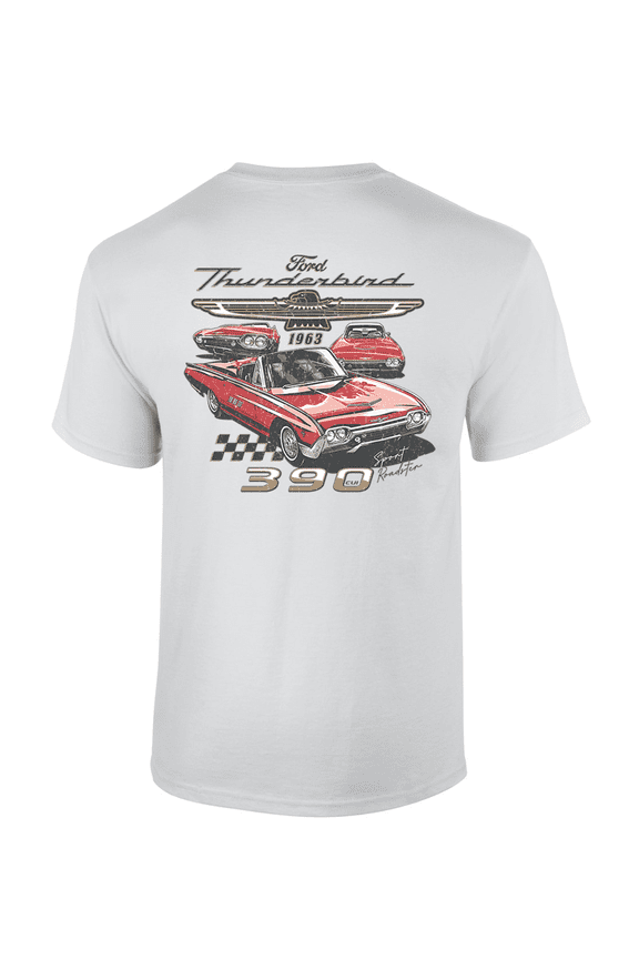 Ford 1963 Thunderbird 390 Short-Sleeve Mens T-Shirt-White-large