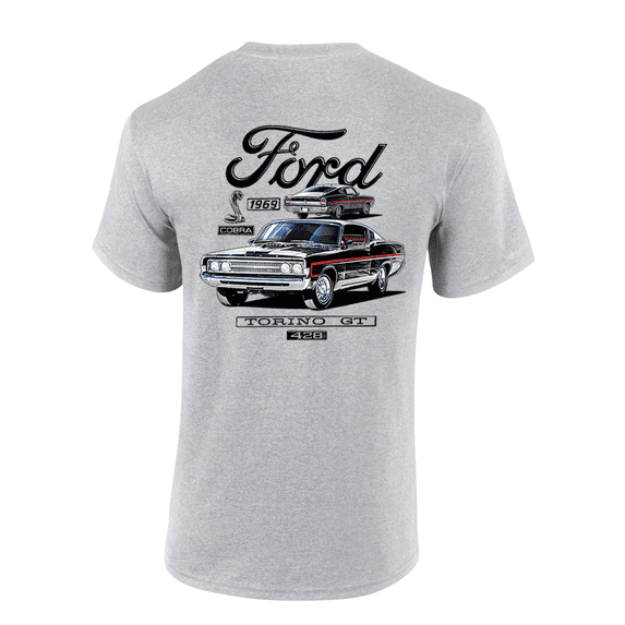 Trenz Shirt Company Ford 1969 Torino GT 428 Short-Sleeve Mens T-Shirt-Sports Grey-6xl