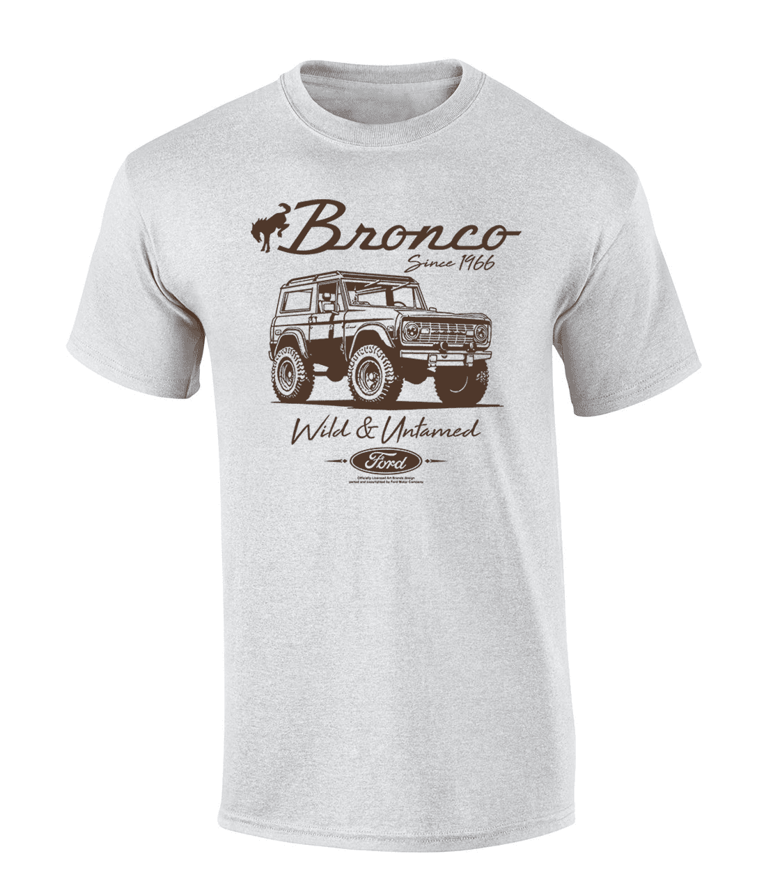 Trenz Shirt Company Ford Bronco Since 1966 Wild & Untamed Short Sleeve T-shirt Graphic Tee-Ash-xxl