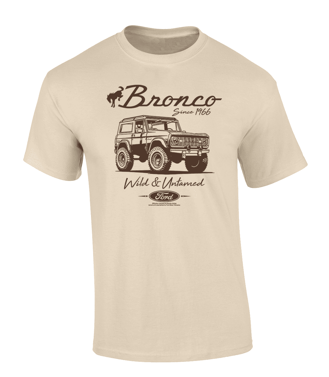 Trenz Shirt Company Ford Bronco Since 1966 Wild & Untamed Short Sleeve T-shirt Graphic Tee-Sand-xxl