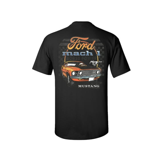 Trenz Shirt Company Ford Mach Horse Power Mustang Classic Short Sleeve T-shirt-Black-Small