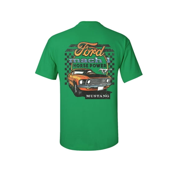 Trenz Shirt Company Ford Mach Horse Power Mustang Classic Short Sleeve T-shirt- Green-Xl