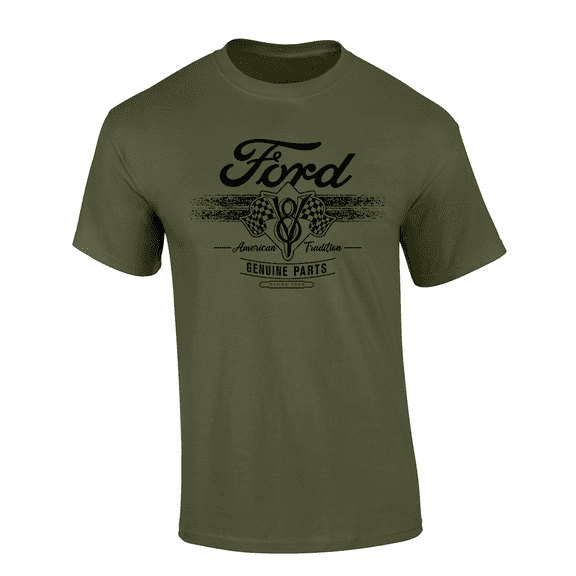 Trenz Shirt Company Ford Motor Co. American Tradition Genuine Parts Short-Sleeve Mens T-Shirt-Military-5xl