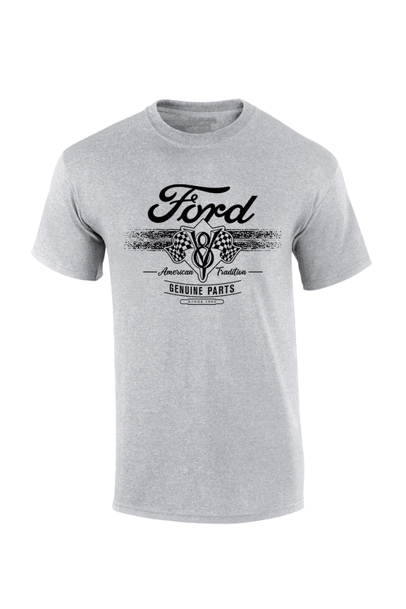 Ford Motor Co. American Tradition Genuine Parts Short-Sleeve Mens T-Shirt-Sports Grey-large