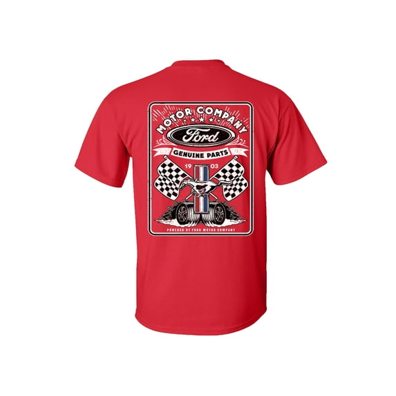 Trenz Shirt Company Ford Motor Company Genuine Parts Classic Short sleeve T-shirt-Red-Large