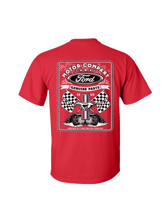 Ford Motor Company Genuine Parts Classic Short sleeve T-shirt-Red-Medium