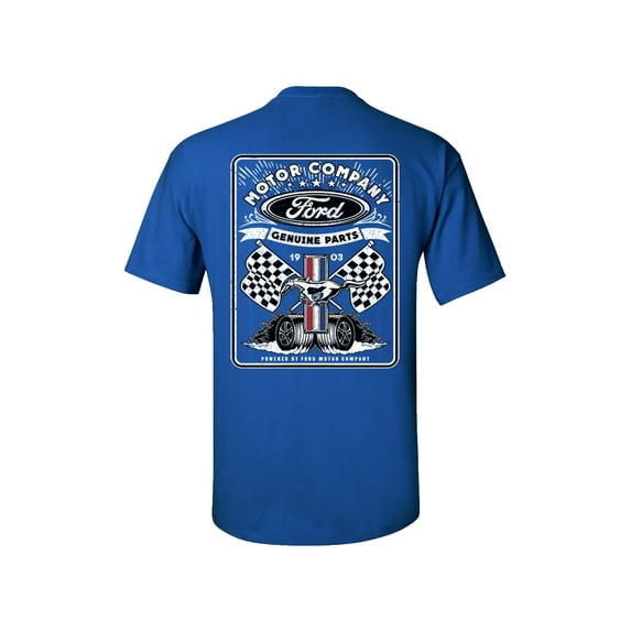 Trenz Shirt Company Ford Motor Company Genuine Parts Classic Short sleeve T-shirt-Royal Blue-XXXL