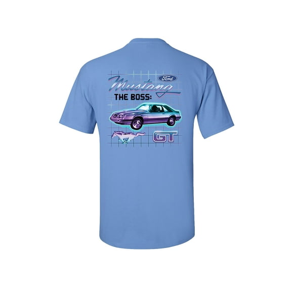 Trenz Shirt Company Ford Mustang GT The Boss Classic Ford Short Sleeve T-shirt-Carolina Blue-Medium