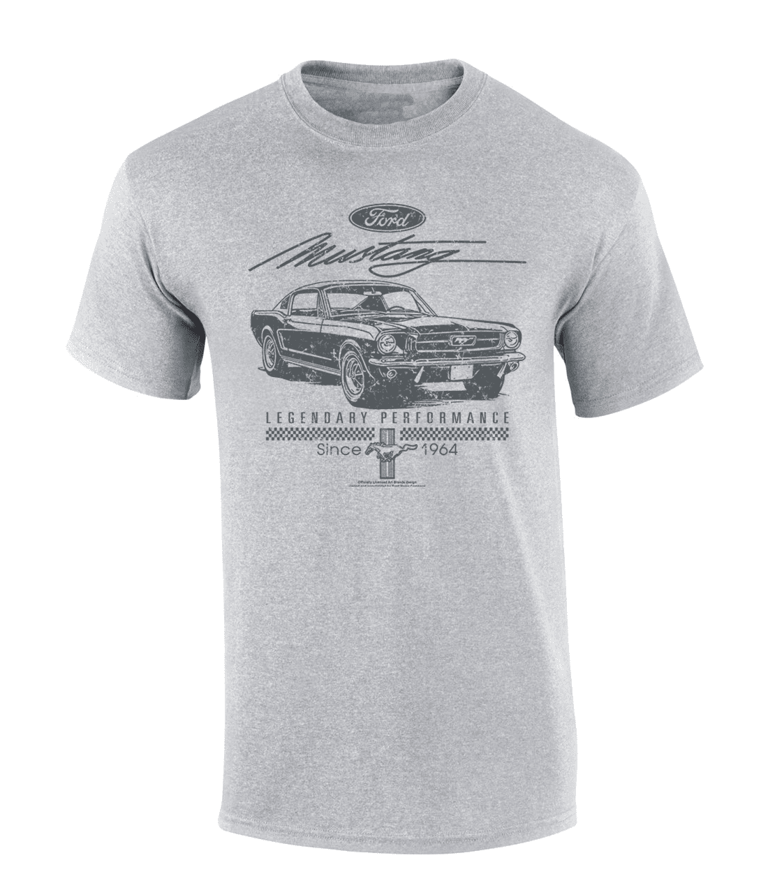 Trenz Shirt Company Ford Mustang Legendary Performance Since 1964 Short Sleeve T-shirt Graphic Tee-Sports Grey-medium