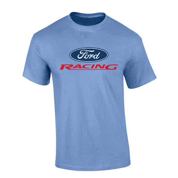 Trenz Shirt Company Ford Oval Racing Graphic Short-Sleeve Mens T-Shirt-Light Blue-6xl