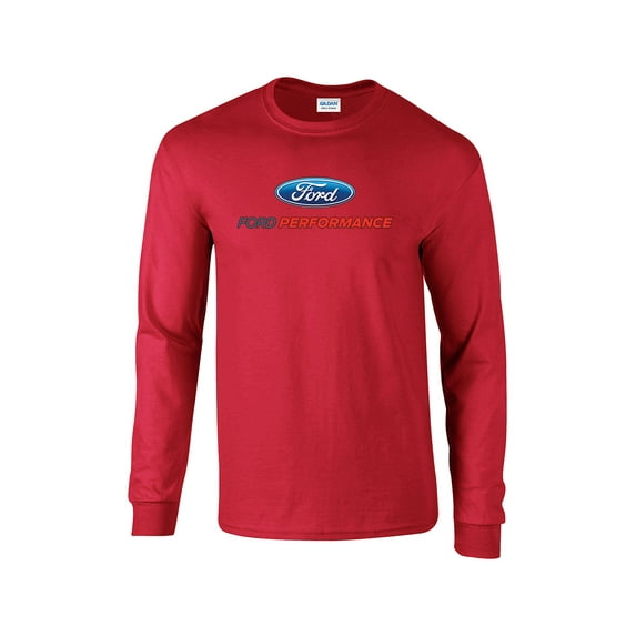 Trenz Shirt Company Ford Performance Long Sleeve Ford Car T-Shirt-Red-5Xl