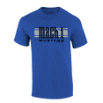 thumbnail image 1 of Trenz Shirt Company Ford Striped Mach 1 Mustang Short Sleeve T-shirt Graphic Tee-Antique Royal-xl, 1 of 1