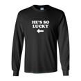 thumbnail image 1 of Trenz Shirt Company Funny St. Patrick's Day He's So Lucky Adult Long Sleeve T-Shirt-Black-5xl, 1 of 1