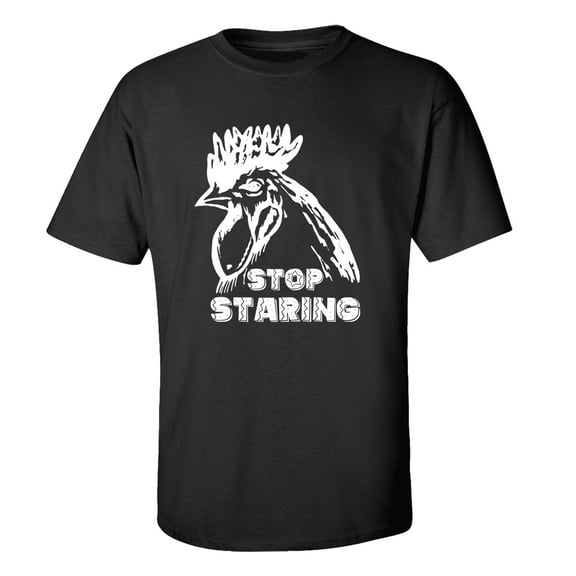 Trenz Shirt Company Funny Stop Staring Unisex Short Sleeve T-shirt-Black-xxl