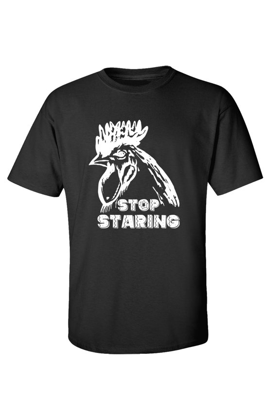 Funny Stop Staring Unisex Short Sleeve T-shirt-Black-xxl