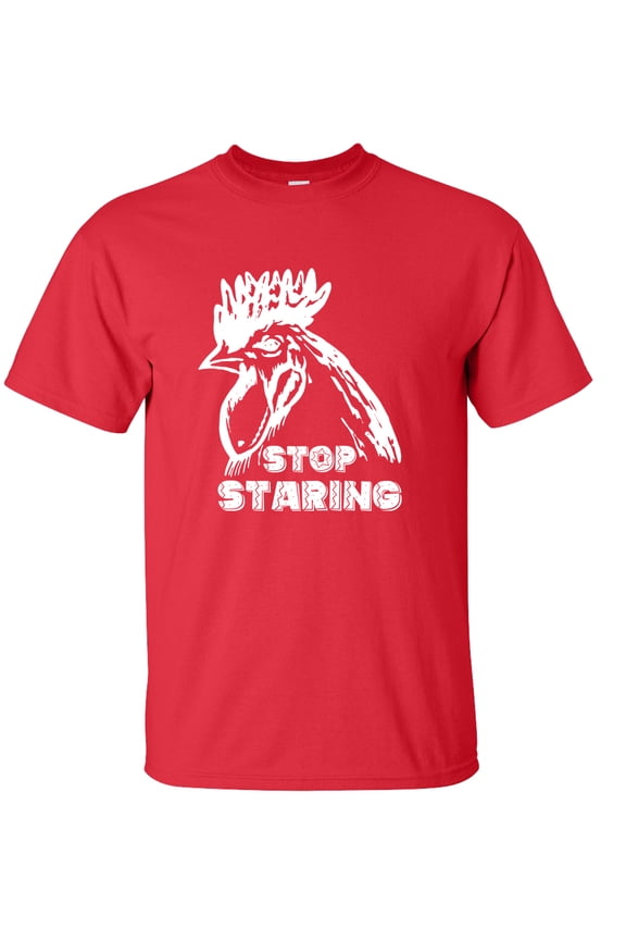Funny Stop Staring Unisex Short Sleeve T-shirt-Red-medium