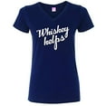 thumbnail image 1 of Trenz Shirt Company Funny Whiskey Helps Ladies V-Neck Jersey Tee-Navy-Large, 1 of 4