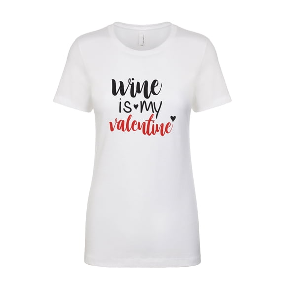 Trenz Shirt Company Funny Wine is My Valentine Ladies Slim Fit Short Sleeve Holiday T-Shir
