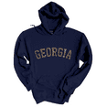 thumbnail image 1 of Trenz Shirt Company Georgia Football UGA Leopard Print Georgia Womens Hoodie-Navy-4xl, 1 of 1