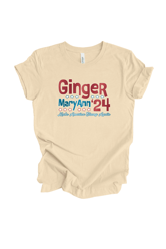 Ginger MaryAnn '24 Make America Classy Again Womens Graphic T-Shirt-Soft Cream-small